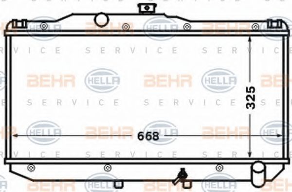 Радиатор, охлаждение двигателя BEHR HELLA SERVICE 8MK 376 773-041