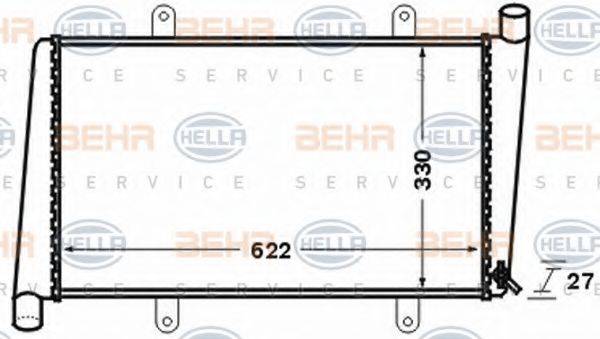 Радиатор, охлаждение двигателя BEHR HELLA SERVICE 8MK 376 774-171