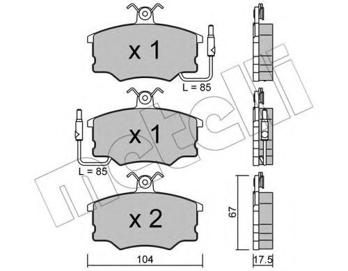 Комплект тормозных колодок, дисковый тормоз METELLI 22-0053-0