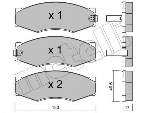 Комплект тормозных колодок, дисковый тормоз METELLI 22-0066-1