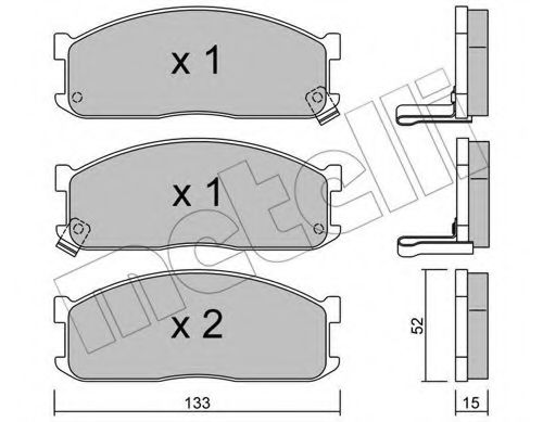 Комплект тормозных колодок, дисковый тормоз METELLI 22-0232-1