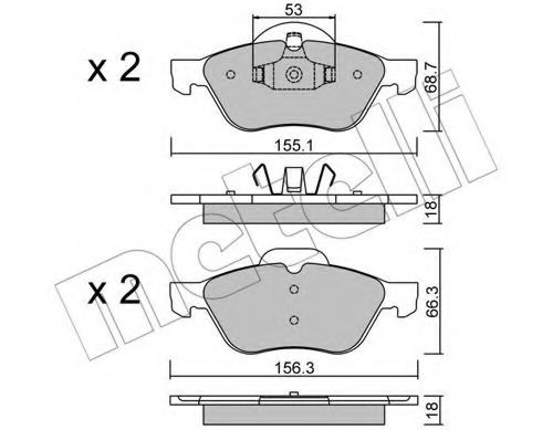 Комплект тормозных колодок, дисковый тормоз METELLI 22-0335-0