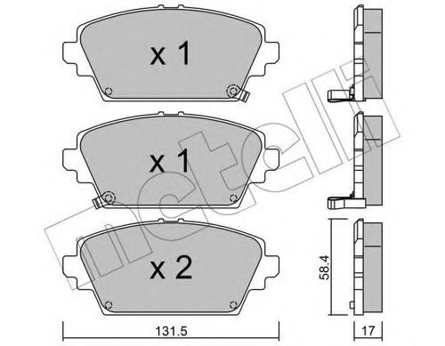 Комплект тормозных колодок, дисковый тормоз METELLI 22-0464-1