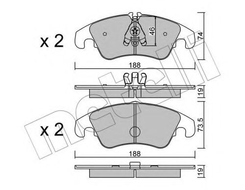 Комплект тормозных колодок, дисковый тормоз METELLI 22-0775-4