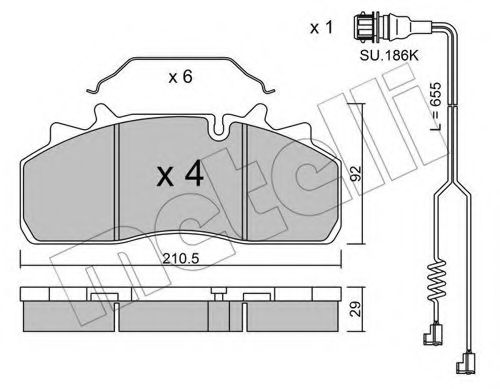 Комплект тормозных колодок, дисковый тормоз METELLI 22-0932-1K