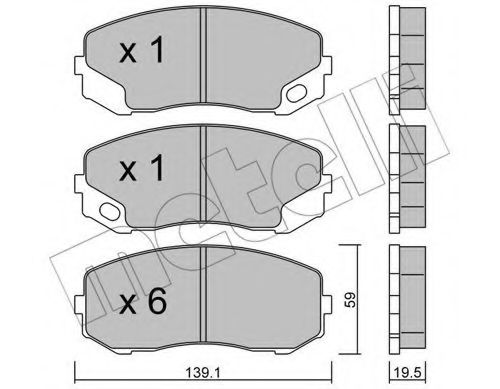Комплект тормозных колодок, дисковый тормоз METELLI 22-0910-0