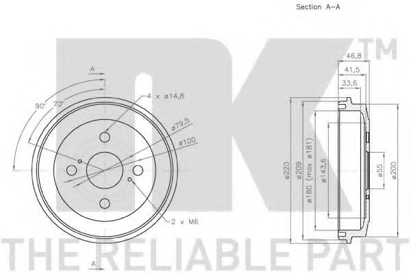 Тормозной барабан NK 259909