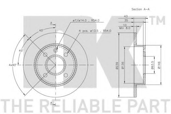 Тормозной диск NK 312526