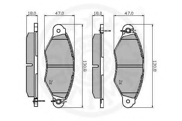 Комплект тормозных колодок, дисковый тормоз OPTIMAL 12066