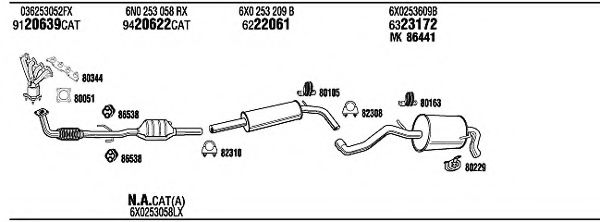 Система выпуска ОГ FONOS VWT08972B