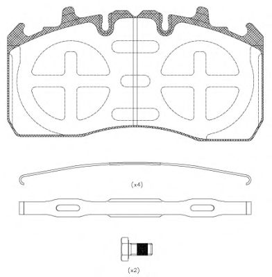 Комплект тормозных колодок, дисковый тормоз ROADHOUSE 29291