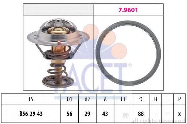 Термостат, охлаждающая жидкость FACET 7.8553