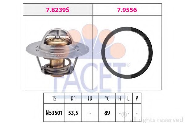 Термостат, охлаждающая жидкость FACET 7.8297