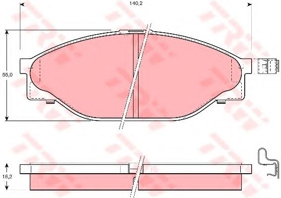 Комплект тормозных колодок, дисковый тормоз TRW GDB3109