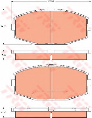 Комплект тормозных колодок, дисковый тормоз TRW GDB7564