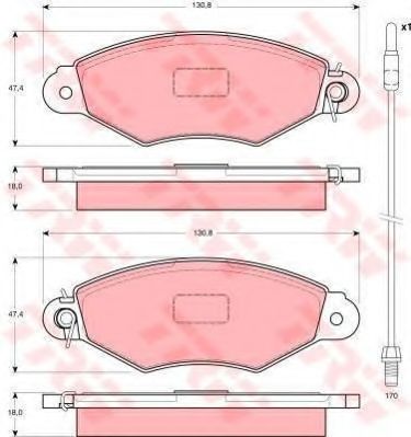 Комплект тормозов, дисковый тормозной механизм TRW GTD1084