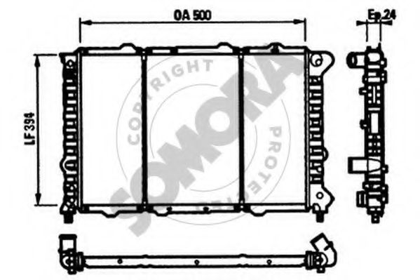 Радиатор, охлаждение двигателя SOMORA 011242