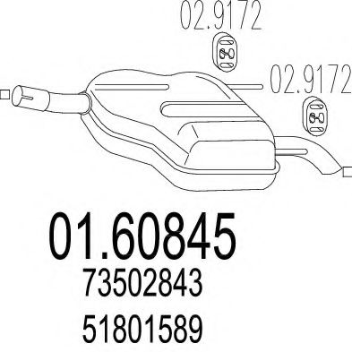 Глушитель выхлопных газов конечный MTS 01.60845