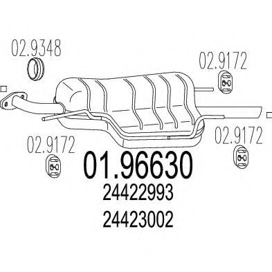 Глушитель выхлопных газов конечный MTS 01.96630