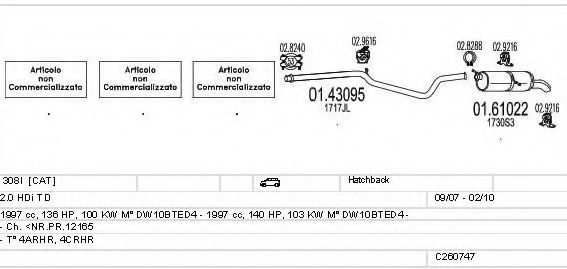Система выпуска ОГ MTS C260747015103