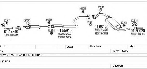 Система выпуска ОГ MTS C120125008579