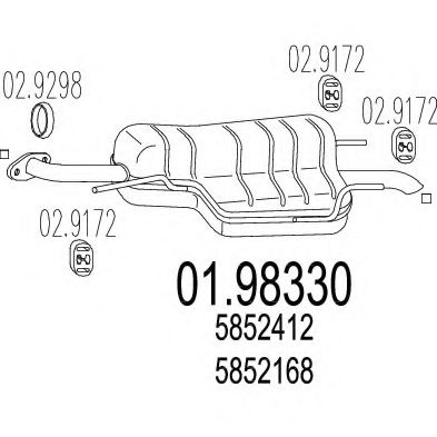 Глушитель выхлопных газов конечный MTS 01.98330