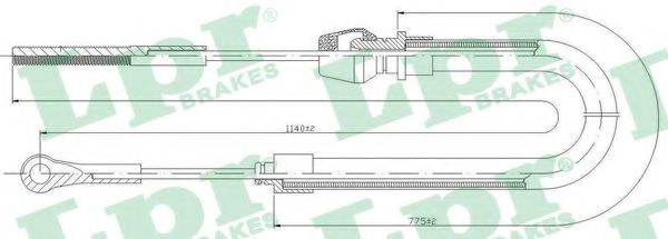 Трос, стояночная тормозная система LPR C1429B