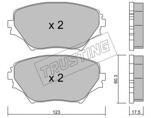 Комплект тормозных колодок, дисковый тормоз TRUSTING 445.0