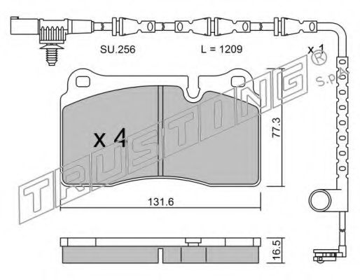 Комплект тормозных колодок, дисковый тормоз TRUSTING 20217