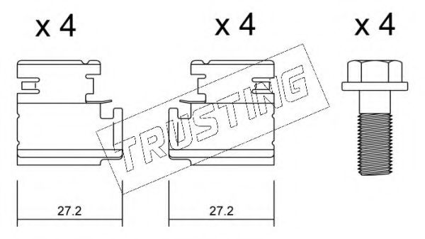 Комплектующие, колодки дискового тормоза TRUSTING KIT.011