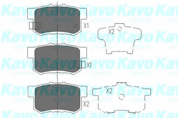 Комплект тормозных колодок, дисковый тормоз KAVO PARTS KBP-2008