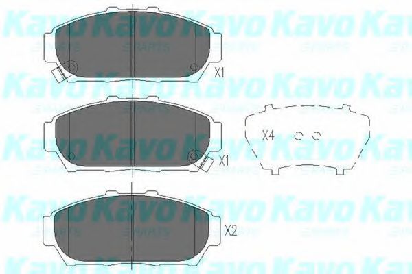Комплект тормозных колодок, дисковый тормоз KAVO PARTS KBP-2030