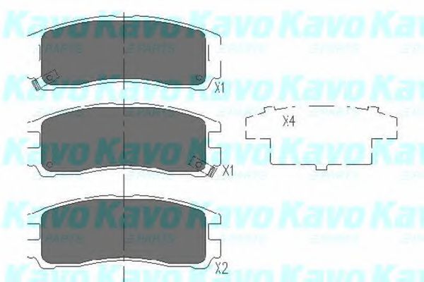 Комплект тормозных колодок, дисковый тормоз KAVO PARTS KBP-5509