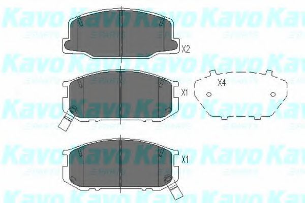 Комплект тормозных колодок, дисковый тормоз KAVO PARTS KBP-9041