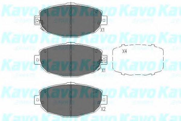 Комплект тормозных колодок, дисковый тормоз KAVO PARTS KBP-9072