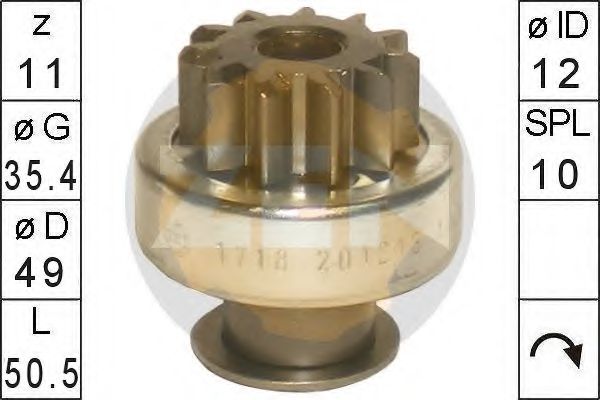 Привод с механизмом свободного хода, стартер ERA 225738