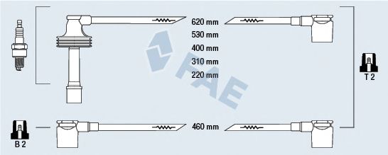 Комплект проводов зажигания FAE 85480