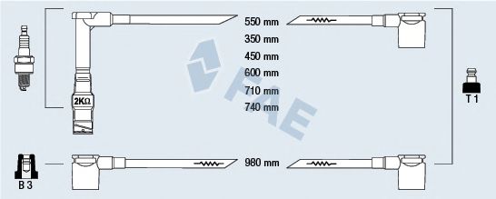 Комплект проводов зажигания FAE 85500