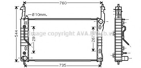 Радиатор, охлаждение двигателя AVA QUALITY COOLING OLA2424