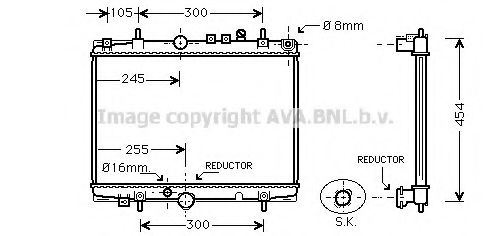 Радиатор, охлаждение двигателя AVA QUALITY COOLING PE2235