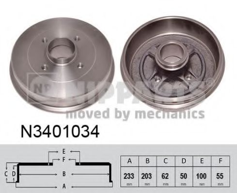 Тормозной барабан NIPPARTS N3401034