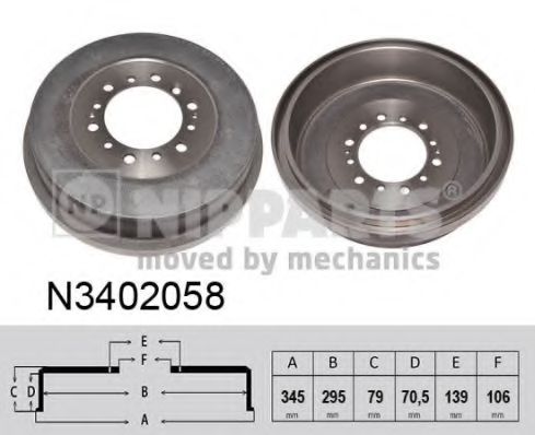 Тормозной барабан NIPPARTS N3402058