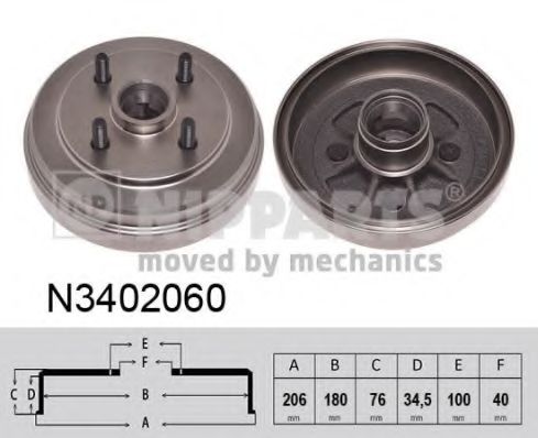 Тормозной барабан NIPPARTS N3402060