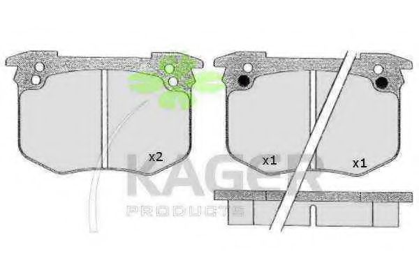 Комплект тормозных колодок, дисковый тормоз KAGER 20631