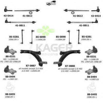 Подвеска колеса KAGER 800759