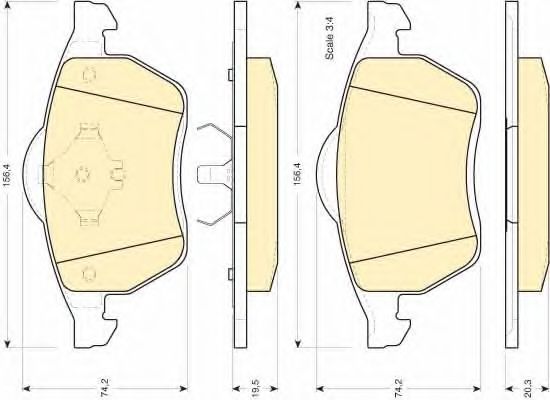 Комплект тормозных колодок, дисковый тормоз GIRLING 6112042