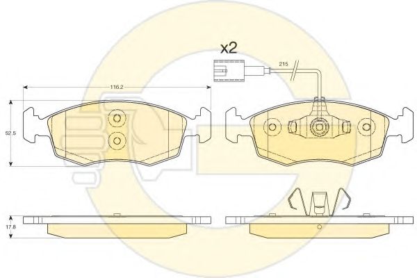 Комплект тормозных колодок, дисковый тормоз GIRLING 6119002