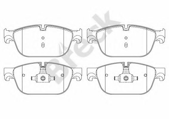 Комплект тормозных колодок, дисковый тормоз BRECK 25069 00 701 00