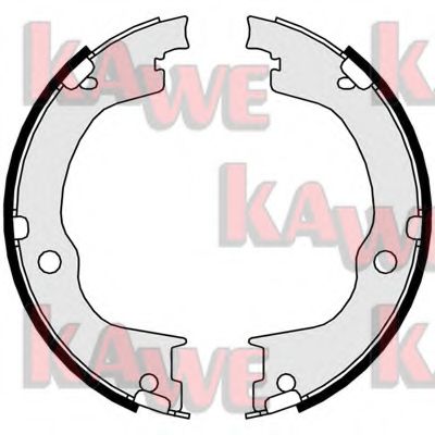 Комплект тормозных колодок, стояночная тормозная система KAWE 09750
