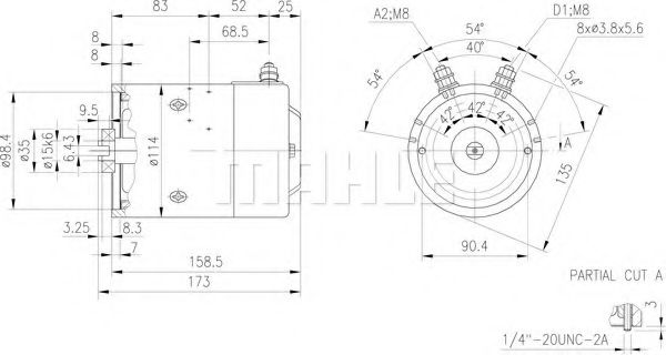 Электродвигатель MAHLE ORIGINAL MM 182
